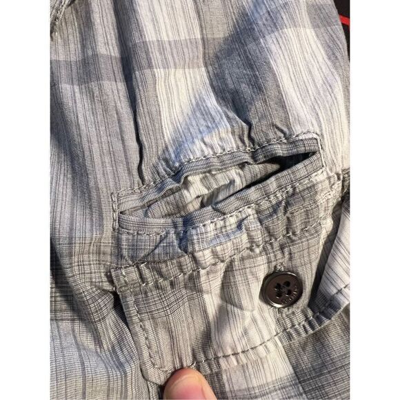 Calvin Klein Gray Stripe Plaid Classic Fit Button Front Short Sleeve Tee XXL - Picture 4 of 6